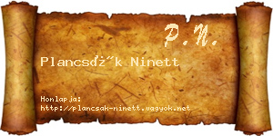 Plancsák Ninett névjegykártya